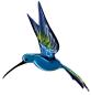 Preview: Hängevogel, Kolibri (hellblau-grün-dunkelblau)